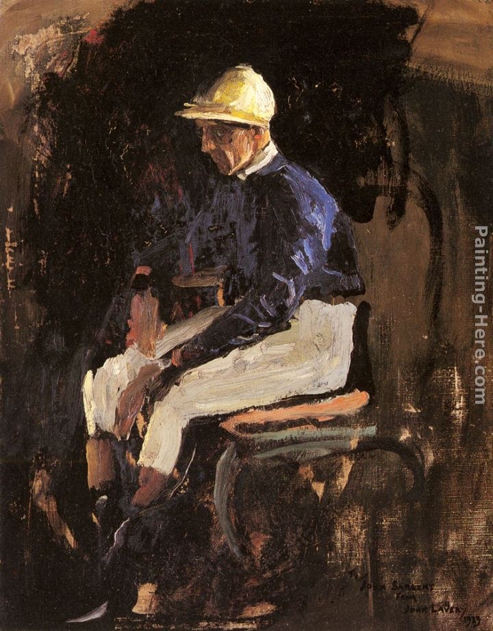 John Lavery A Portrait of Joe Childs, the Rothschild's Jockey